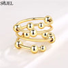 Cute Happy Cat Fidget Spinner Rings Rotate Freely for Women Metal Copper Knuckle Ring Wedding Jewelry - Image 9