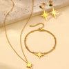 Stainless Steel Polaris Pendant Necklace Bracelet Earrings Set Female Simple Octagonal Star Jewelry Party Favors - Image 3
