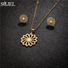 Stainless Steel Lily Flower Necklace Set with Matching Earrings and 45 cm Chain - Image 16