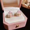 1 Pair Floral Hoop Earrings for Women Alloy with Resin Inlay Japanese Korean Style Suitable for Daily Wear and Weddings - Image 3