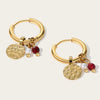 Yachan Gold Plated Stainless Steel Hoop Earrings for Women Tap Texture Metal Pearl Charms Earring Jewelry Gift - Image 9