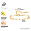 Gold Plated Link Bracelet for Women, Stainless Steel Stackable Chain Wristband, Adjustable Jewelry - Image 8