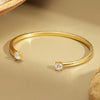 Classic Inlaid Zircon Open Bracelet, Simple Engagement Wedding Jewelry Gift for Women - Image 1