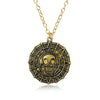 Pirates of The Caribbean Necklace Aztec Coin Vintage Gold Plated Captain Jack Sparrow Medal Pendant Necklace - Image 1