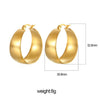 Elegant Gold Color Chunky Wide Texture C Shape Hoop Earring for Women Polished Stainless Steel Huggie Jewelry Gifts - Image 10