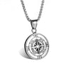 Hip Hop men's Necklace Viking Compass Pendant Retro Silver Color Stainless Steel Chain Punk Style Jewelry Gift - Image 9