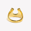 Stainless Steel Y2K Jewelry U Letter Crystal Paved Gold Colour Rings For Women Chunky Metal Hiphop Party Jewelry - Image 3