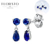 Silver Ear Needle Geometric/heart-shaped Royal Blue Zircon Pendant Silver Earrings Niche Jewelry Gifts - Image 12