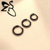 ZS Titanium 1 PC 18G Hoop Earrings Women Men Zircon Round Earrings D Shape 3 Colors Helix Cartilage Piercings Jewelry - Image 2