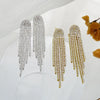Fyuan Long Tassel Drop Earrings for Women Black Gold Silver Color Rhinestone Dangle Earring Wedding Party Jewelry - Image 12