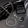 28pcs/set Casual Zircon Stud Earrings Cross Pendant Necklace Couple Ring Bracelet Set, Multi-piece Set, Suitable For Daily Wear - Image 6