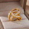 Zircon Rings for Women Open Stainless Steel Ring Aesthetic Wedding Jewelry Freeshipping Items - Image 5