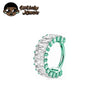 Square Cubic Zirconia Hinged Piercing Clicker for 16G Septum and Ear Styles - Image 11