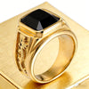 Vintage Golden Alloy Men's Rectangle Crystal Ring Carved Dragon Band Statement Signet Ring Party Jewelry Gift - Image 7