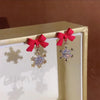 Black Red Snowflake Pendants Earrings for Women Bowknot Sweet Korean Girls Crystal Hanging Earrings Winter Decor - Image 5