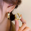 Metal Style Hoop Earrings for Women Heavy Basic Styles Geometric Ear Buckle Vintage Geometry Jewelry Party Gifts - Image 2