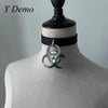 Punk Medical Waste Pendant Pu Leather Adjustable Choker Rock Casual Necklace - Image 1