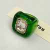Colorful Rhinestones Ring Geometric Three-dimensional Finger Ring Elegant Jewelry Square Ring Women - Image 8