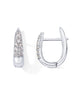 Oval Drop Hoop Earrings with Clear Stone Details in Gold-Tone or Silver-Tone - Image 6