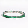 Emerald Cubic Zirconia CZ Tennis Bracelets for Women Gold Plated Charm Green Female Bangles Wedding Jewelry Gift - Image 23