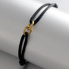 Two Oval Rings Interlock Steel Rope Bracelet - Image 5