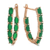 Oval Multicolor Stone Long Drop Earrings For Women Rose Gold Color Full Zircon Setting Jewelry Gifts - Image 14