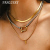 Pangjery 316L Stainless Steel Carabiner Necklaces For Women Couples Simple Creative Clavicle Chain Party Jewelry Gifts - Image 1