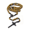 Car Hanging Ornament Handmade Rosary Necklace Wood Religious Wood Beads Necklace Mellow Catholic Crucifix Pendant Chain - Image 4