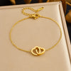 316L Stainless Steel Golden Heart Geometry Zircon Minimalist Series Bracelet Lady Wrist Chain Jewelry - Image 40
