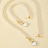2 Pcs Immitation Pearl Necklace Bracelet Jewelry Set Elegant Pearl Color Pendant Color Beads Collar For Girl - Image 6