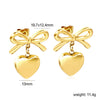 Cubic Chunky Heart Charms Dangling Earrings for Woman/Girls Stainless Steel Gold Plated Smooth Mental Drop Earring - Image 11