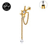 Titanium Star Ear Cartilage Nail Chain Pendant Cross Zircon Earnail Women's Perforated Jewelry - Image 9