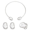 Baroque Imitation Pearl Torque Necklace Bangle Ring Set For Women Wedding Clavicle Jewelry Set - Image 17