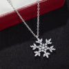 Shining Zircon Snowflake Shape Pendant Necklace for Ladies Simple Jewelry Christmas Wedding Party Accessories - Image 4