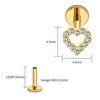 Titanium Mini Heart Cartilage Earring 16G Dainty Flat Back Labret Stud Tragus Helix Piercing Jewelry - Image 13