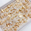 20Pieces Elegant Flowers Geometric Irregular Line Open Ring Set For Women Mix Style Jewelry Party Gifts - Image 3