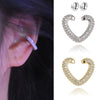 1pc Fake Piercing Heart Clip Earrings Female Delicate Zircon Buckle Ear Cuff Cartilage Ear for Women Jewelry - Image 1