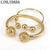 5Pcs Gold Plated Copper Charm Ball Cuff Bangle Women Bracelet Stackable Daily Jewelry - Image 5