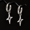 Punk Witch Ear Piercing Round Hoop Pins Cat Star Dangle Earring Stainless Steel Cross Earrings For Women Men Accessories Jewelry - Image 11