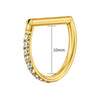 D Shape Hinged Septum Ring with Cubic Zirconia 16G Clicker for Conch and Helix - Image 6