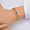 Evil Eye Bracelet for Women, Gold Silver Color Stainless Steel Adjustable Length Chunky Oval Link Chain Bracelet Gifts - Image 2