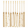 5Pcs Stackable Bracelets Women Stainless Steel Gold Plated Box/Paperclip/Beaded Link Chain Bracelet Jewelry - Image 1