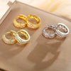 6/8/10/12mm Silver Color Double Row Zircon Hoop Earrings for Women Y2K CZ Huggies Earring Jewelry Gifts - Image 6