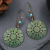Ethnic Vintage Bohemia Big Ear Hook Drop Earrings For Women Geometric Leaf Wing Flower Hollow Round Boho Earings Antique Jewelry - Image 14