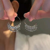 Metal C-Shaped Tassel Chain Earring for Women Elegant Silver Color Waterdrop Geometric Temperament Drop Earrings Jewelry - Image 7