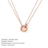 Stainless Steel Two Color Circle Glossy Pendant Women Necklace Party Favor Jewelry - Image 8