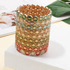 Happy Bangle Paved Diamond Enamel Beaded Bracelets For Women Boho Gold Color Elastic Bracelets - Image 47