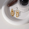 Geometric Zircon Drop Earrings For Women Minimalist Gold Plated Stainless Steel Earrings Jewelry Gift - Image 4
