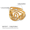 Stainless Steel Spiral Adjustable Open Rings for Women Gold Plated Ladies Jewelry for Vacation Etc - Image 8