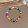 Summer Colorful Rhinestone Inlaid Bangle Rose Oval Shape Versatile Plated Gold Design Women's Bracelets Gifts - Image 8
